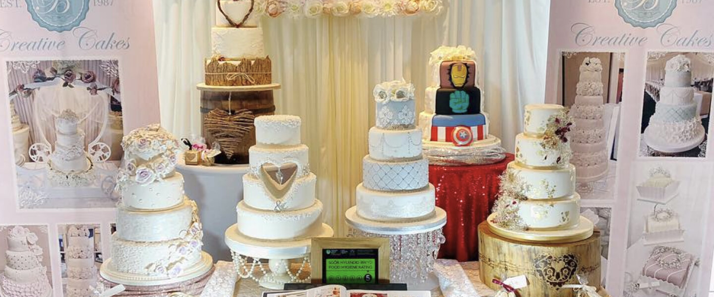 A selection of multi-teir wedding cakes