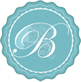 The Bryn Awel Creative Cakes Logo, A single B on a blue circular background