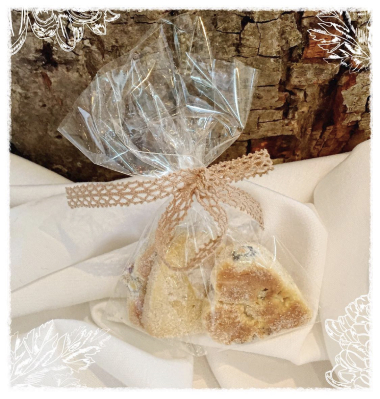 Welsh cakes in a clear cellophane bag